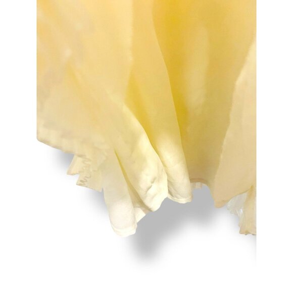 Free People FP One Ivory Tiered Mesh Ruffle Dress Womens Size 10 Sheer Keyhole - Picture 15 of 16